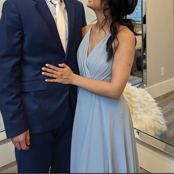 Dusty Blue Bridesmaid Dress - Picture 2 of 6